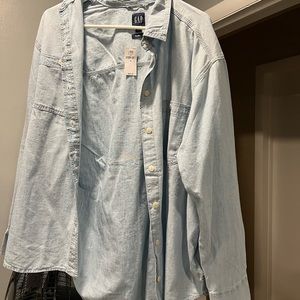 Womens oversized button up